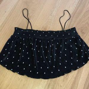Black and white polka dot crop top